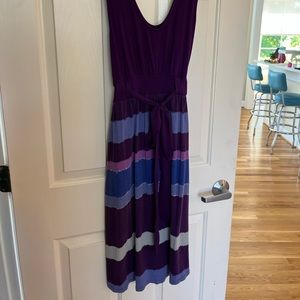 Super comfy mini purple tie dye maternity dress